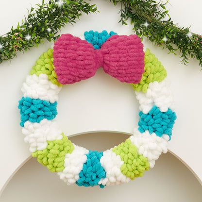 Bernat Craft EZ Loop de Loop No-Needle Wreath Craft Wreath made in Bernat Alize Blanket-EZ","Alize Blanket-EZ Stripes Yarn
