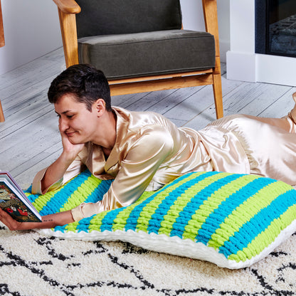Bernat Craft EZ Stripes Galore Body Pillow Craft Pillow made in Bernat Alize Blanket-EZ Stripes","Alize Blanket-EZ Yarn