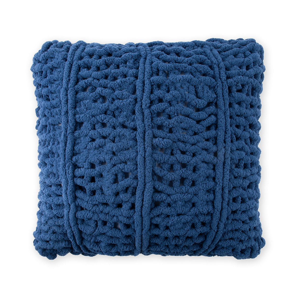 Willow Whisper Finger Knit Pillow made using Bernat yarn