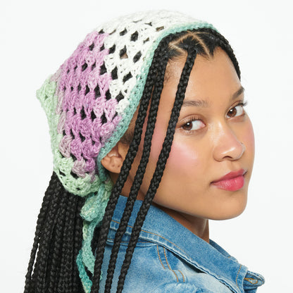 Caron Crochet Hair Bandana Crochet Bandana made in Caron Skinny Cakes Yarn
