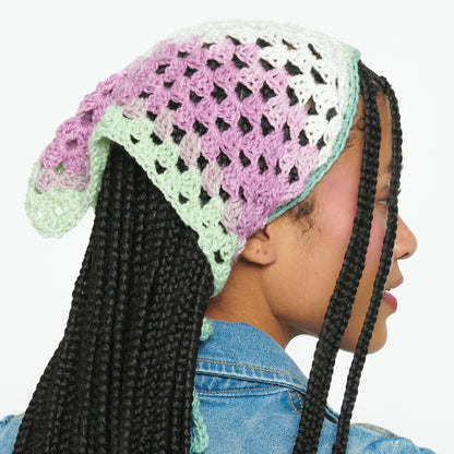 Caron Crochet Hair Bandana Crochet Bandana made in Caron Skinny Cakes Yarn