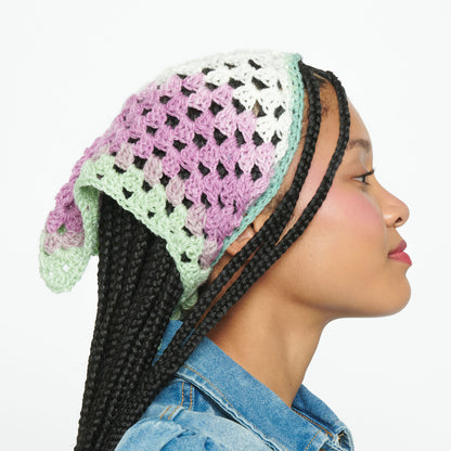 Caron Crochet Hair Bandana Crochet Bandana made in Caron Skinny Cakes Yarn