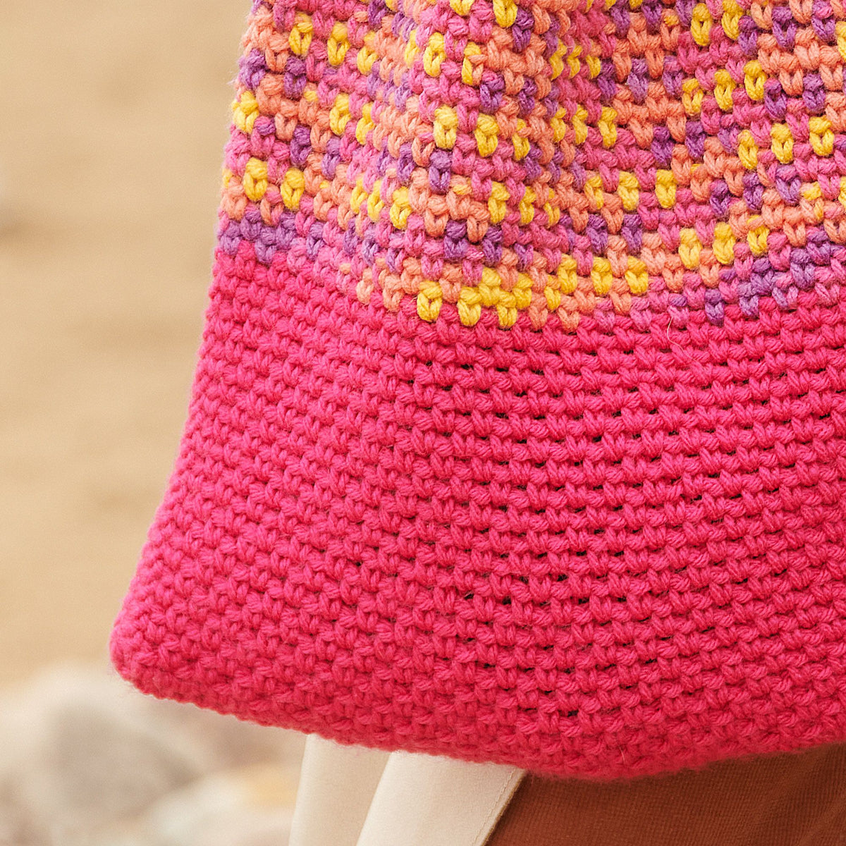 Crochet Tote Bag made in Caron Jumbo Yarn