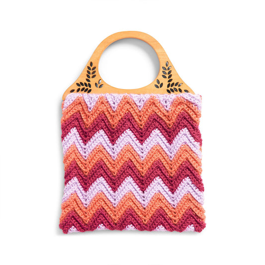 Ripple Radiance Crochet Tote made using Caron yarn