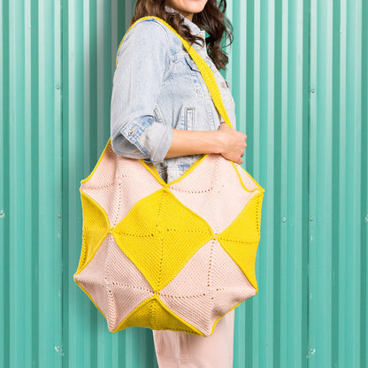 Caron Checkered Squares Crochet Bag Crochet Bag made in Caron Yarn