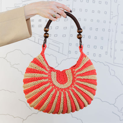 Caron Swoop De Doop Crochet Bag Swoop De Doop Crochet Bag made using Caron yarn in a styled lifestyle setting