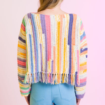 Caron For the Fringe Festival Crochet Sweater For The Fringe Festival Crochet Sweater made using Caron yarn
