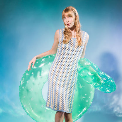 Caron Crochet Granny Stripes Tank Dress Crochet Granny Stripes Tank Dress made using Caron yarn