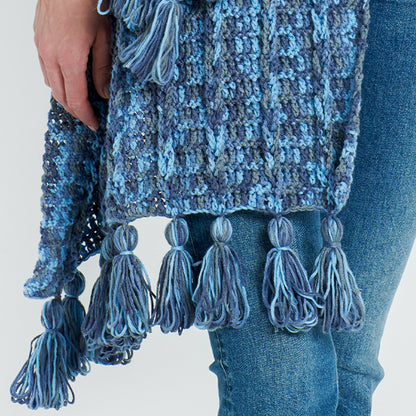 Caron Chain Ridge Crochet Shawl Crochet Shawl made in Caron Colorama Bamboo Blend Yarn