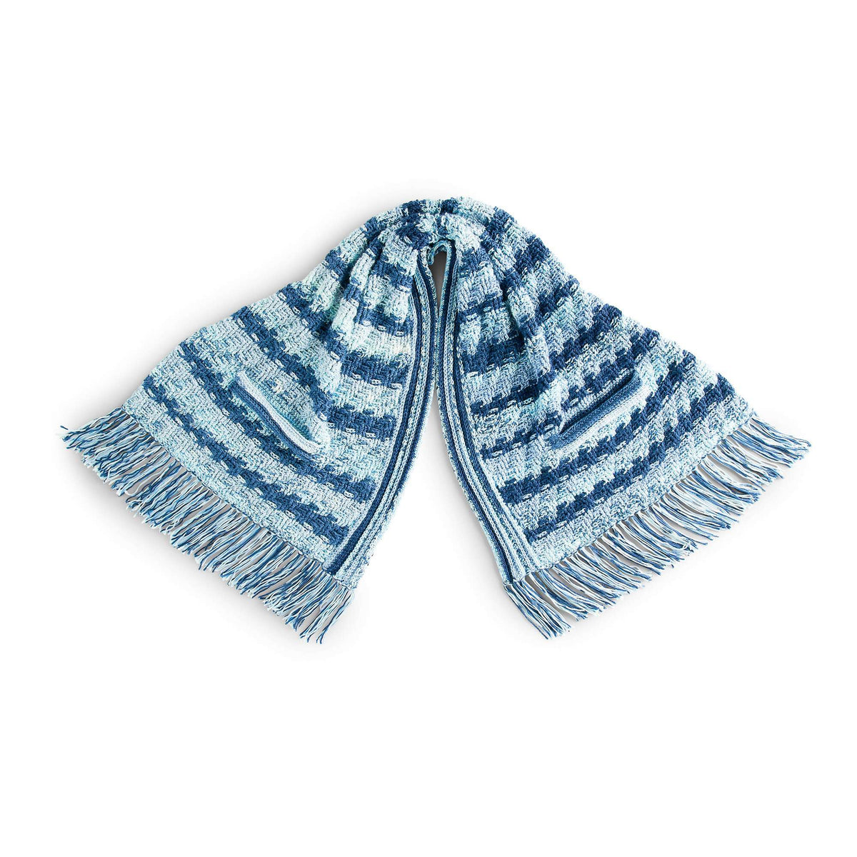 Crochet Shawl made in Caron Freckled Stripes Yarn