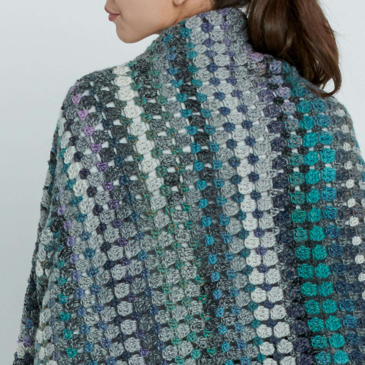 Crochet Blanket Wrap made in Caron Macchiato Cake Yarn