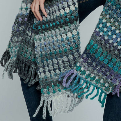 Caron Two Color Crochet Blanket Wrap Crochet Blanket Wrap made in Caron Macchiato Cake Yarn