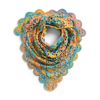 Caron Shells & Clusters Crochet Shawl Crochet Shawl made in Caron Blossom Cakes Yarn