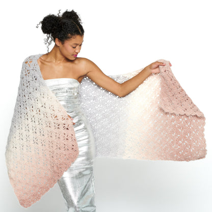 Caron Crochet Fading Flowers Shawl Crochet Shawl made in Caron Colorama Halo Perfect Phasing Yarn