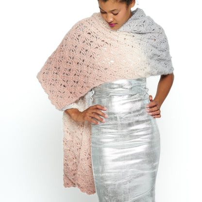 Caron Crochet Fading Flowers Shawl Crochet Shawl made in Caron Colorama Halo Perfect Phasing Yarn