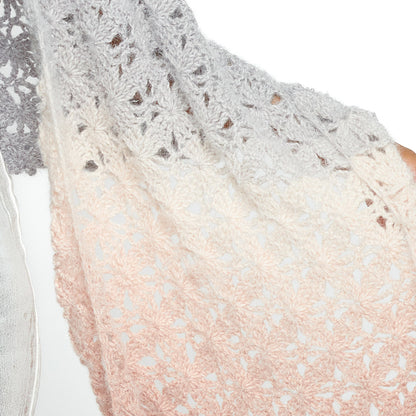 Caron Crochet Fading Flowers Shawl Crochet Shawl made in Caron Colorama Halo Perfect Phasing Yarn