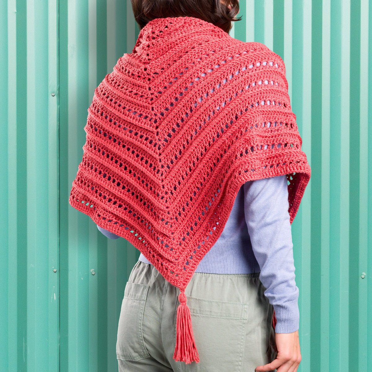 Crochet Shawl made in Caron Yarn