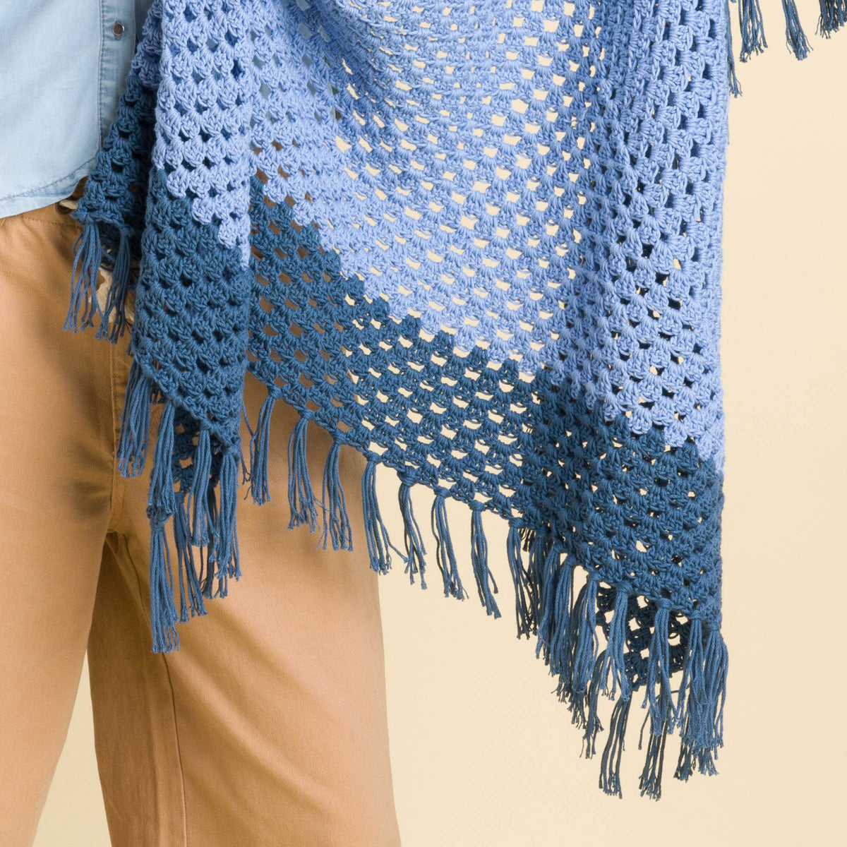 Going Granny Crochet Shawl made using Caron yarn