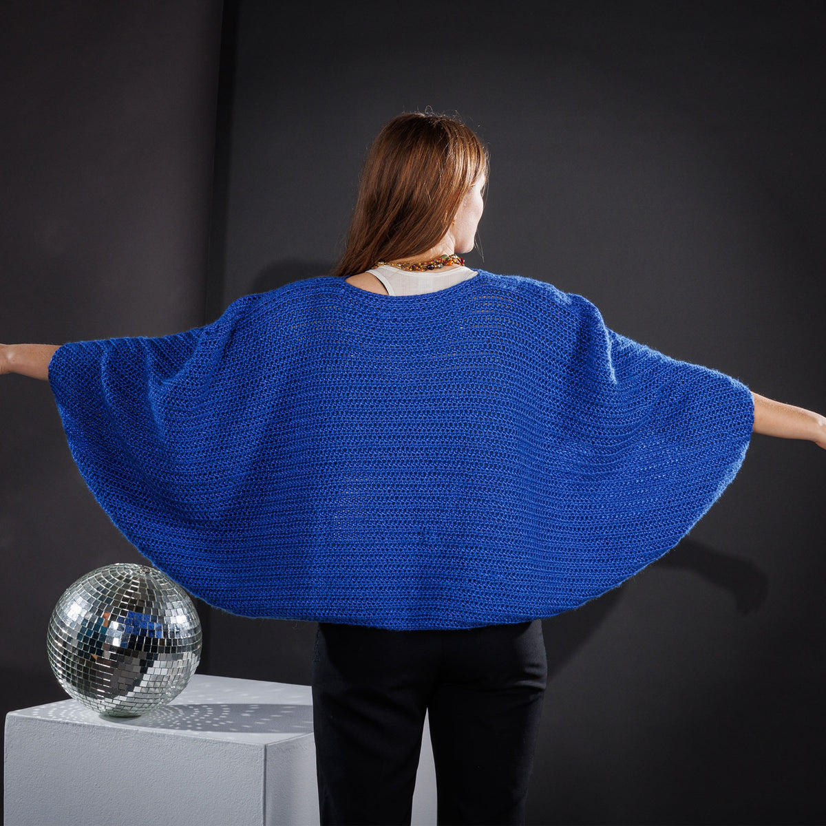 Crochet Cocoon Top made using Caron yarn