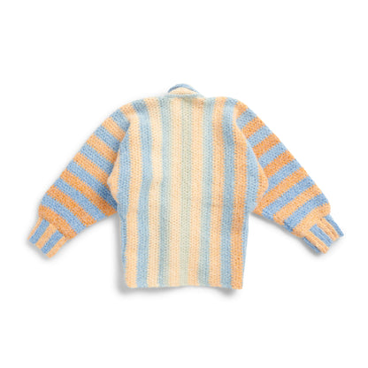 Caron Vertical Stripes Crochet Cardigan Crochet Cardigan made in Caron Colorama Halo Perfect Phasing Yarn