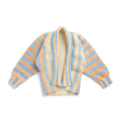 Caron Vertical Stripes Crochet Cardigan Crochet Cardigan made in Caron Colorama Halo Perfect Phasing Yarn