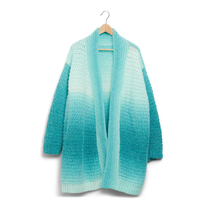 Caron Crochet Slounge Cardigan Crochet Cardigan made in Caron Colorama Halo Perfect Phasing Yarn