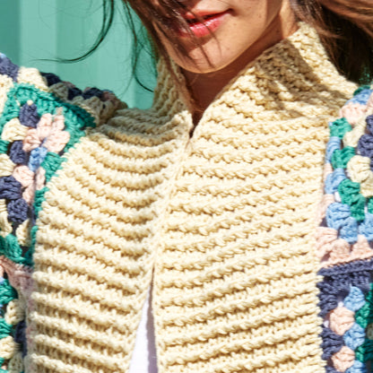 Caron Crochet Granny Boxy Cardigan Crochet Cardigan made in Caron Colorama Bamboo Blend Yarn