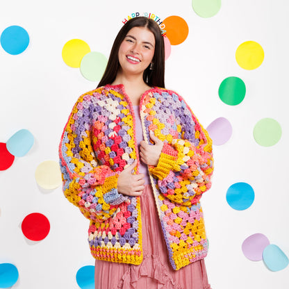 Caron Crochet Hexi-Cardigan Crochet Hexi-Cardigan made using Caron yarn