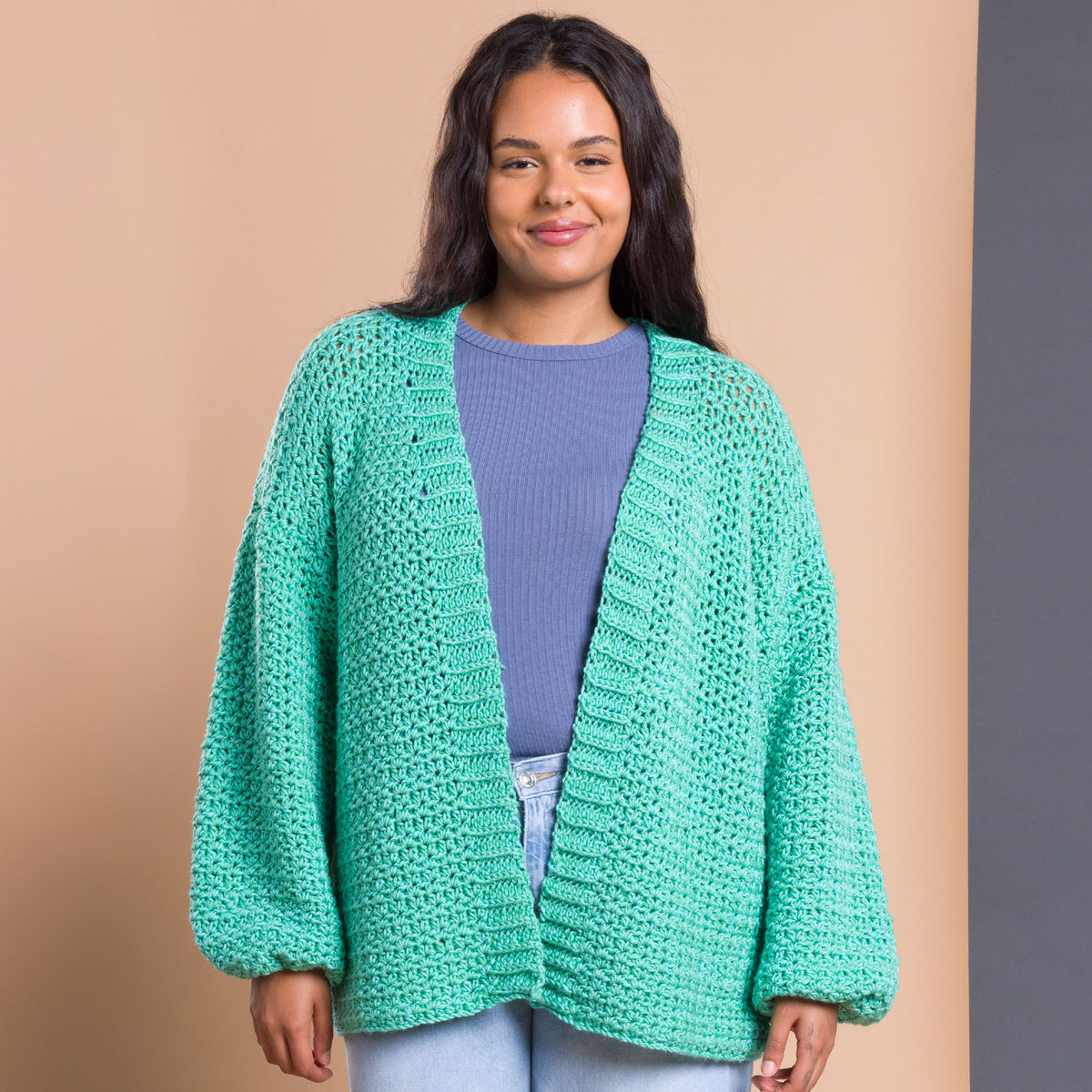 Nice And Easy Crochet Cardigan made using Caron yarn