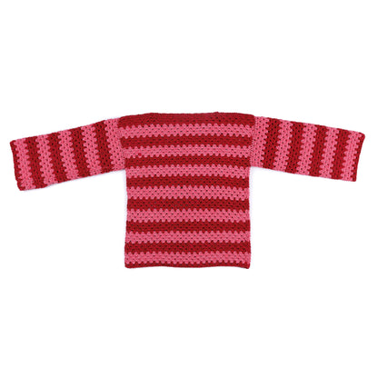 Caron Statement Stripes Crochet Pullover Garnet
