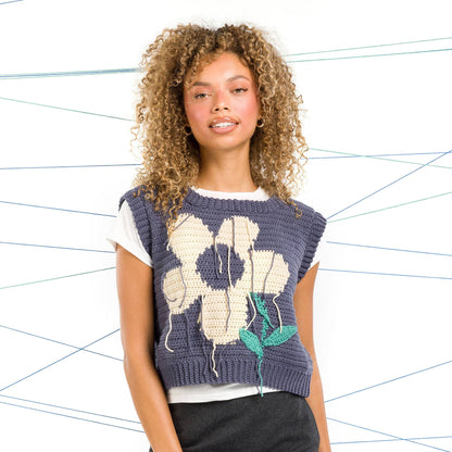 Caron Loose Ends Crochet Vest Crochet Vest made in Caron Colorama Bamboo Blend Yarn