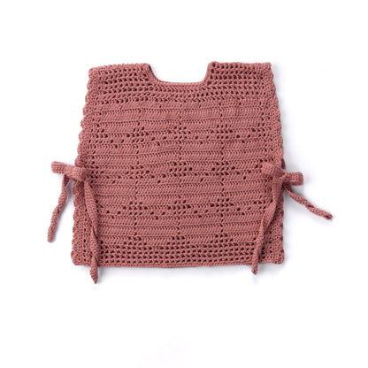 Caron Crochet Filet Heart Vest Crochet Filet Heart Vest made using Caron yarn on a white background