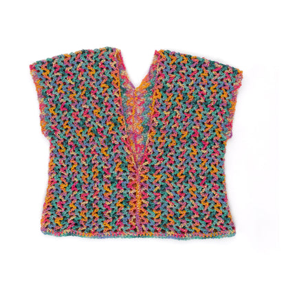 Caron Crochet Side to Side Stripe Top Crochet Side To Side Stripe Top made using Caron yarn on a white background