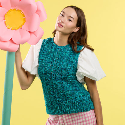 Caron Classic Cabled Crochet Vest Classic Cabled Crochet Vest made using Caron yarn