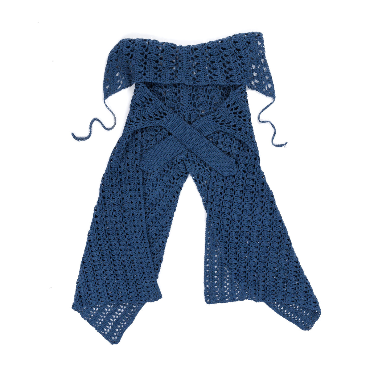 Crochet Seabreeze Mesh Wrap Pants made using Caron yarn