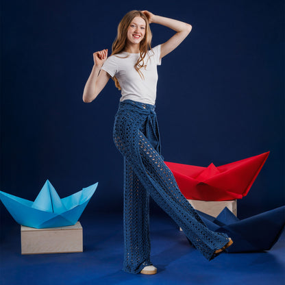 Caron Crochet Seabreeze Mesh Wrap Pants Crochet Seabreeze Mesh Wrap Pants made using Caron yarn