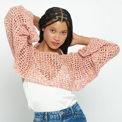 Caron Coconut Cakes Crochet Mesh Sleeves Crochet Mesh Sleeves made in Caron Coconut Cakes Yarn
