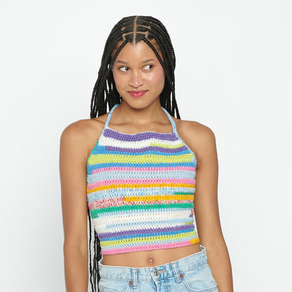 Caron Crochet Halter Top Crochet Top made in Caron Cinnamon Swirl Cakes Yarn