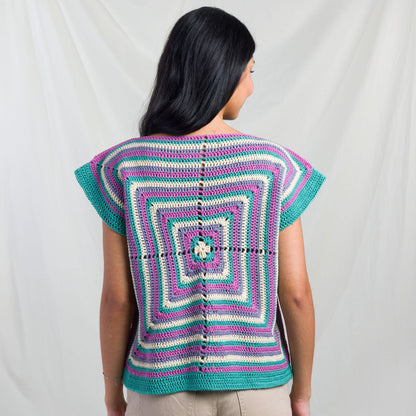 Caron Big Motif Crochet Top Crochet MotifTop made in Caron Yarn