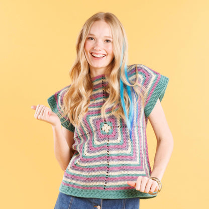 Caron Big Motif Crochet Top Crochet MotifTop made in Caron Yarn
