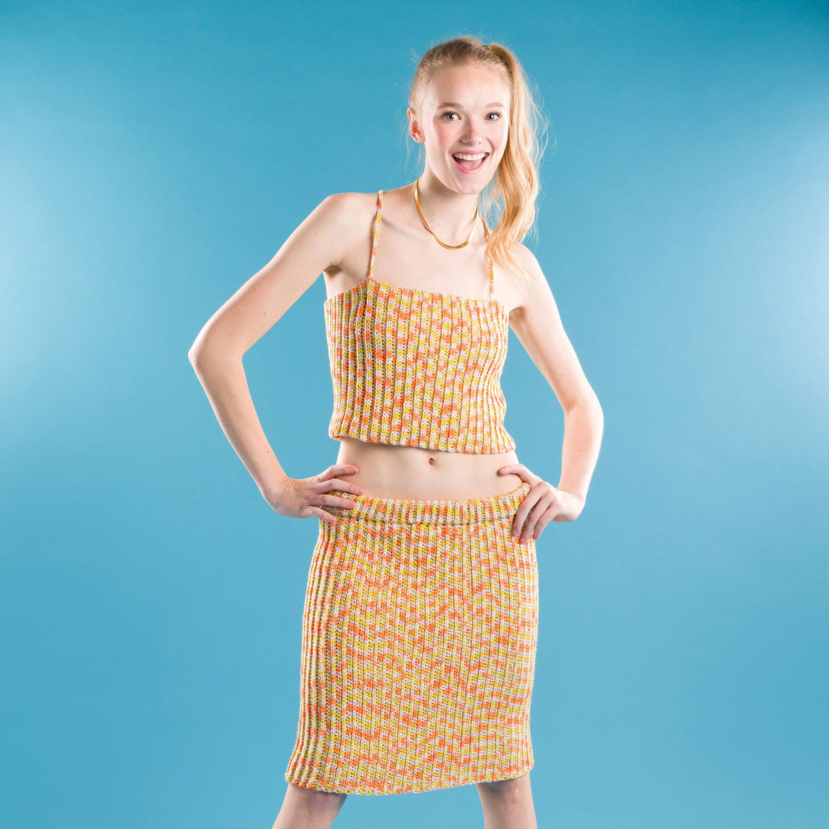 Crochet Top made in Caron Colorama Bamboo Blend Yarn