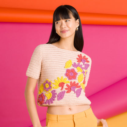 Crochet Mosaic Motifs Top Pink