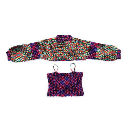 Caron Crochet Top That Crop Top and Sleeves Crochet Top That Crop Top And Sleeves made using Caron yarn