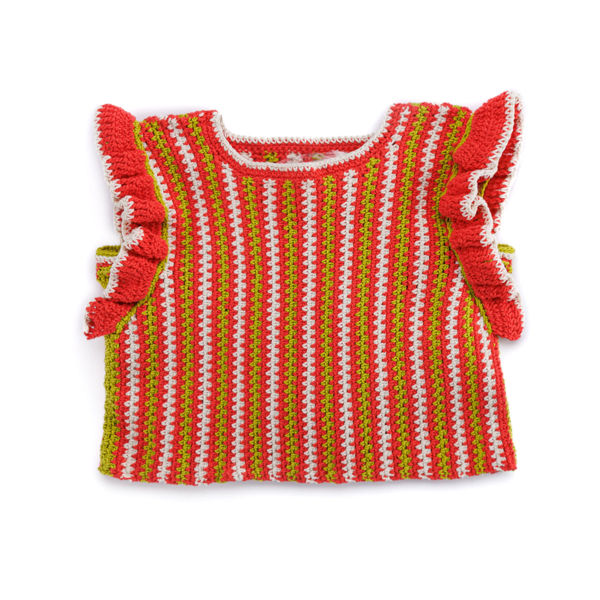 Fruit Roll Up Crochet Top made using Caron yarn