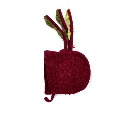 Caron Fruits & Veggies Fancy Dress Crochet Bonnets Beet