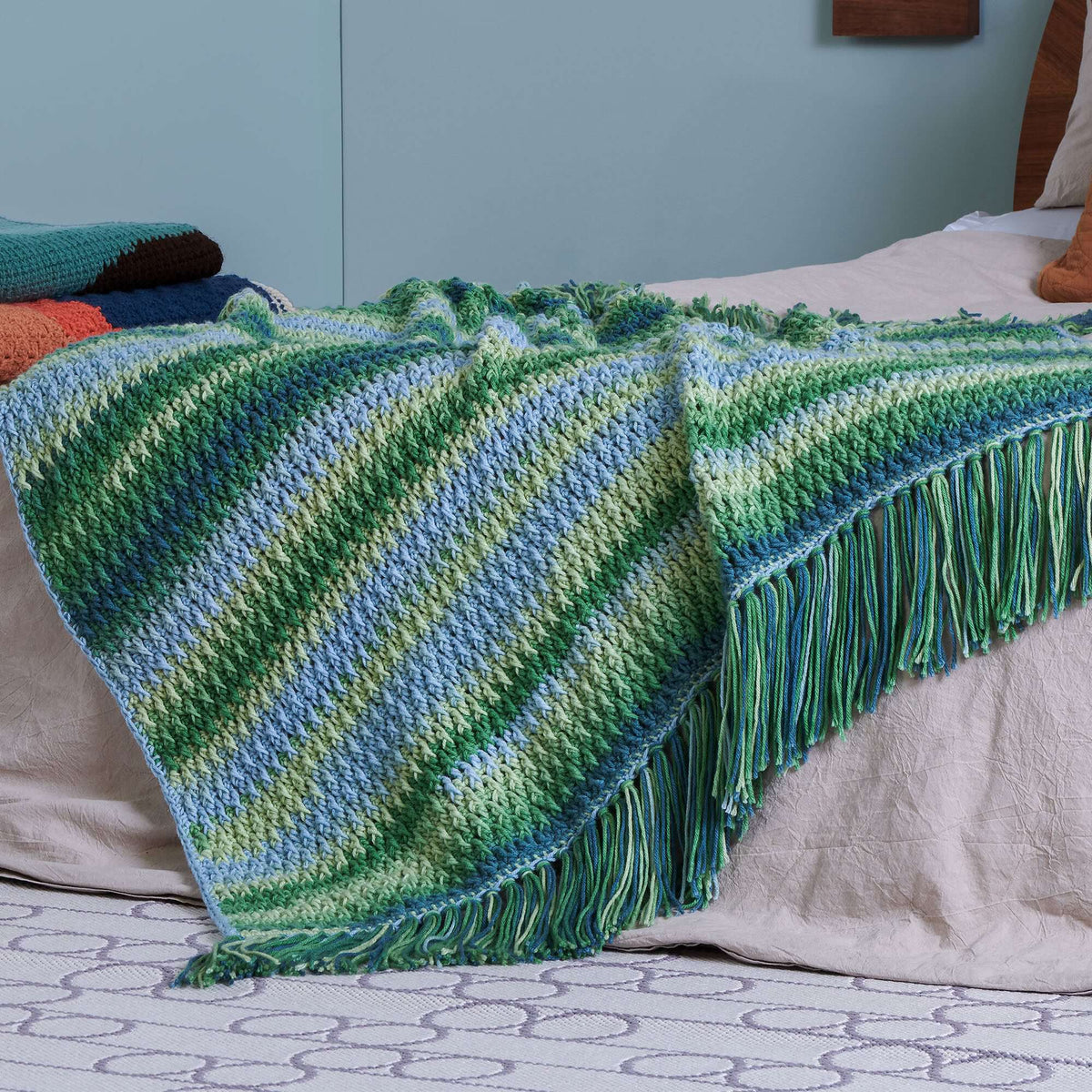 Crochet  made in Caron Jumbo Ombre yarn
