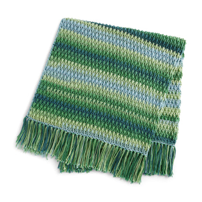 Caron Crochet Alpine Stitch Blanket Crochet  made in Caron Jumbo Ombre yarn