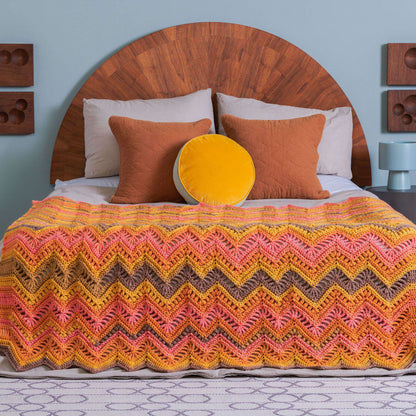 Caron Crochet Rocky Ripples Blanket Crochet  made in Caron Jumbo yarn