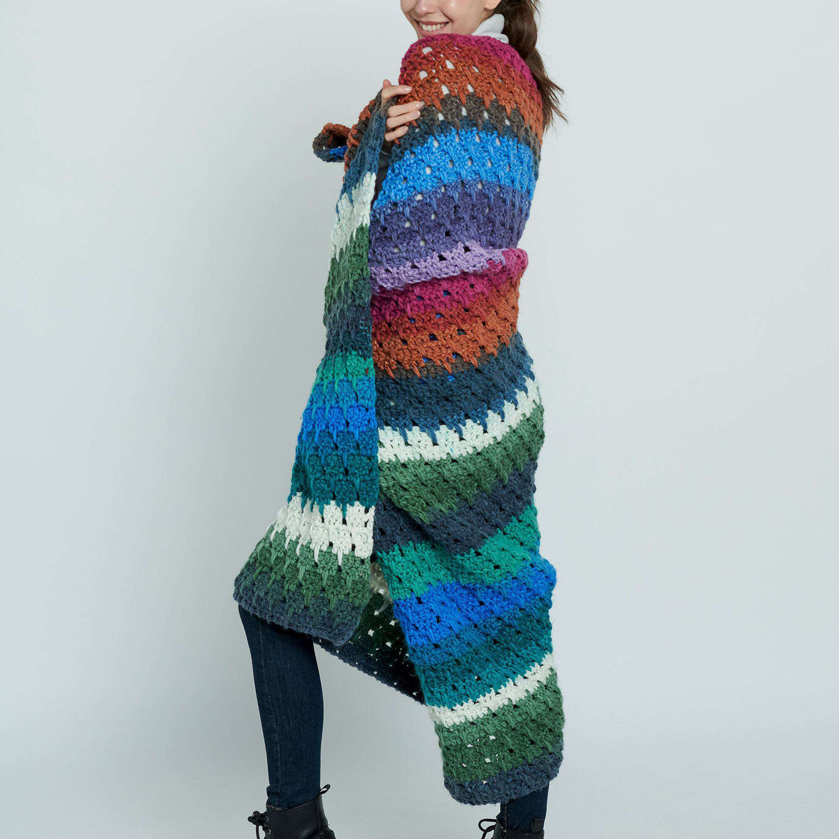 Crochet Blanket made in Caron Anniversary Cakes Yarn