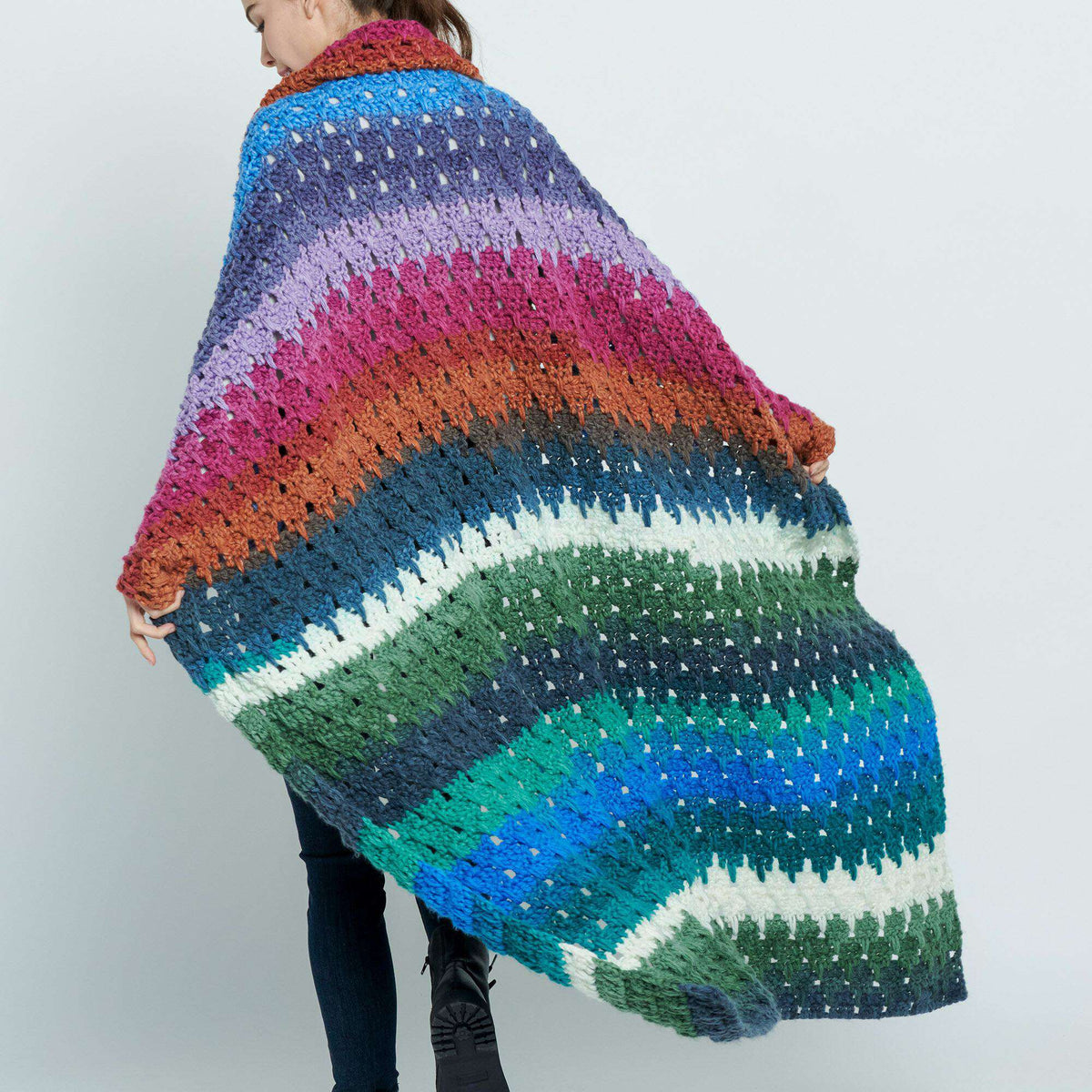 Crochet Blanket made in Caron Anniversary Cakes Yarn